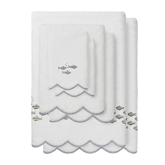 Linum Home Textiles Fish School Scallop 6-pc. Quick Dry Bath Towel Set