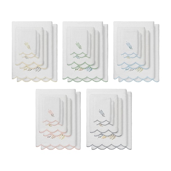 Linum Home Textiles Fern Toss Scallop 6-pc. Quick Dry Bath Towel Set