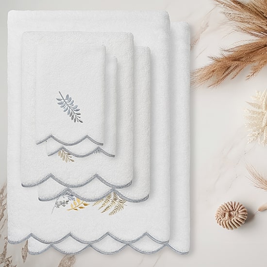 Linum Home Textiles Fern Toss Scallop 6-pc. Quick Dry Bath Towel Set
