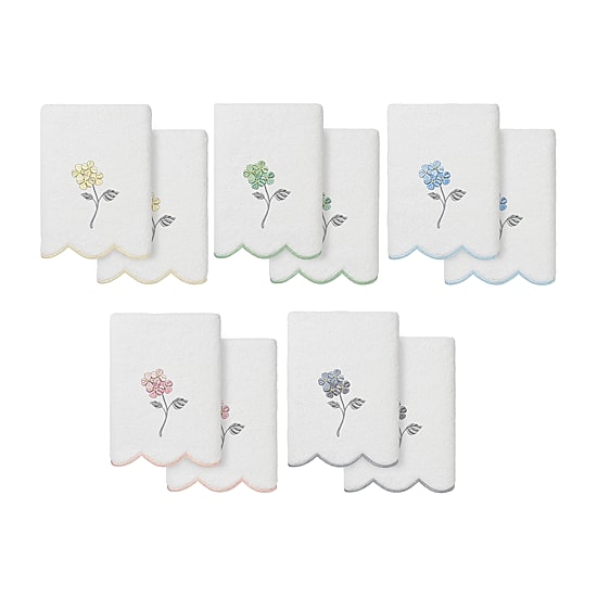 Linum Home Textiles Hydea Scallop 2-pc. Embellished Hand Towel