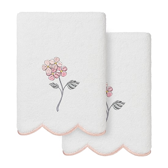 Linum Home Textiles Hydea Scallop 2-pc. Embellished Hand Towel