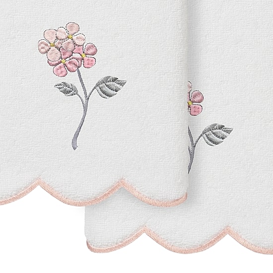 Linum Home Textiles Hydea Scallop 2-pc. Embellished Hand Towel