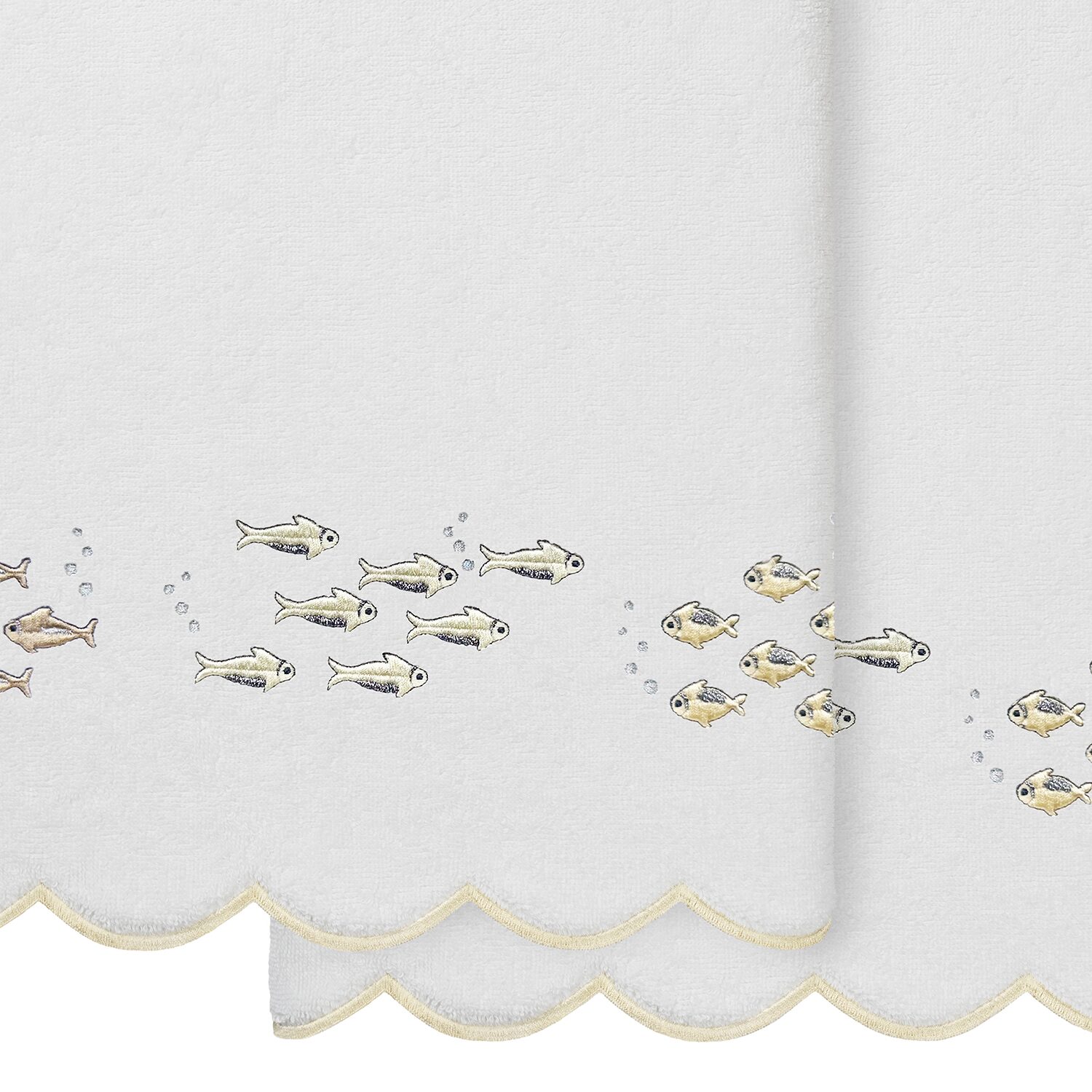 Linum Home Textiles Fish School Scallop 2-pc. Quick Dry Bath Towel Set