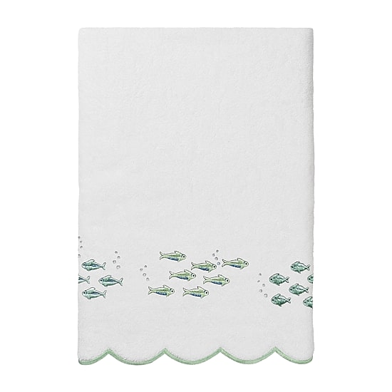 Linum Home Textiles Fish School Scallop 3-pc. Quick Dry Bath Towel Set