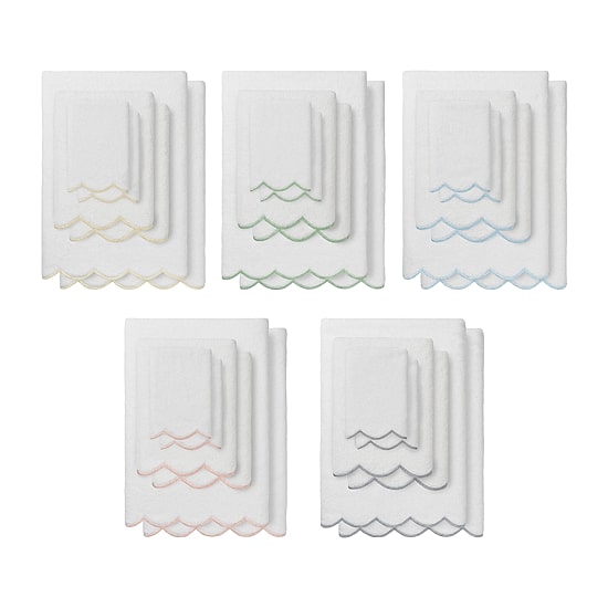 Linum Home Textiles Adornia Scallop 6-pc. Quick Dry Bath Towel Set