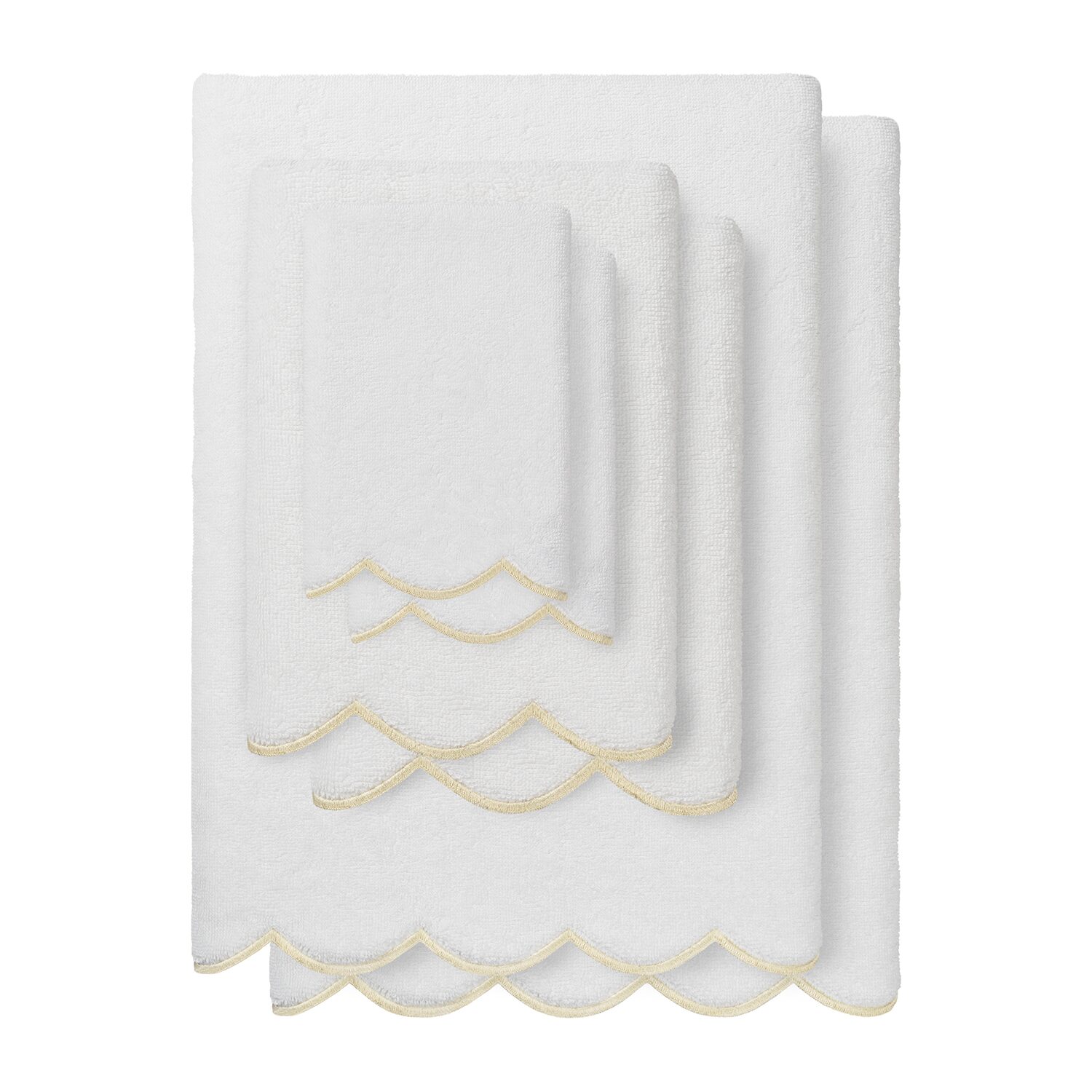 Linum Home Textiles Adornia Scallop 6-pc. Quick Dry Bath Towel Set