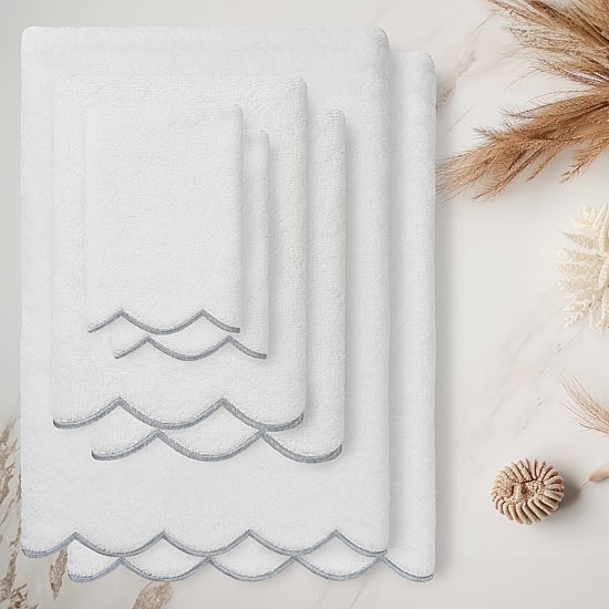 Linum Home Textiles Adornia Scallop 6-pc. Quick Dry Bath Towel Set
