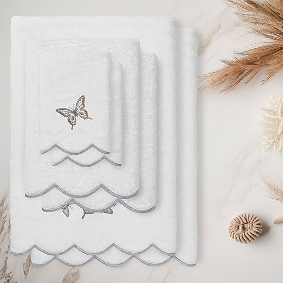 Linum Home Textiles Britney Scallop 6-pc. Quick Dry Bath Towel Set