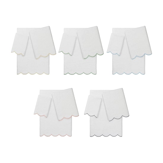 Linum Home Textiles Adornia Scallop 3-pc. Quick Dry Bath Towel Set