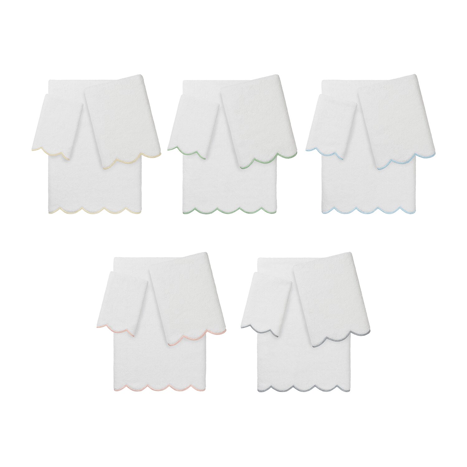 Linum Home Textiles Adornia Scallop 3-pc. Quick Dry Bath Towel Set