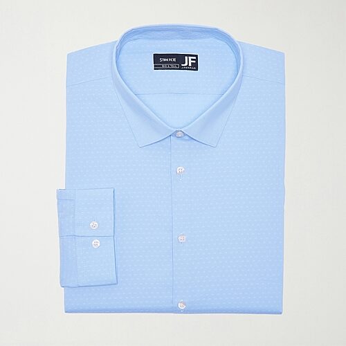 J. Ferrar Big And Tall Ultra Comfort Mens Regular Fit Stretch Fabric Wrinkle Free Long Sleeve Dress Shirt, 18-18.5 36-37, Blue