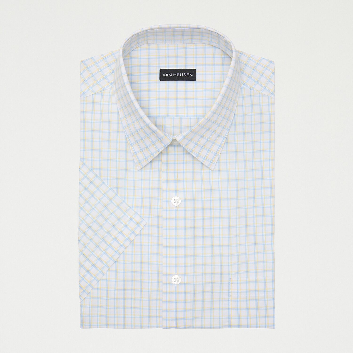 Van Heusen Big And Tall Easy Care Poplin Mens Regular Fit Short Sleeve Dress Shirt