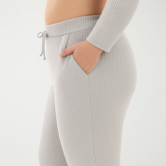 White Mark Knit 2-pc. Pant Set-Plus