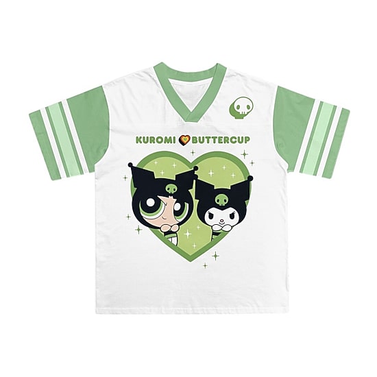 Jersey Little & Big Kid Girls V Neck Hello Kitty Powerpuff Girls Short Sleeve Jersey