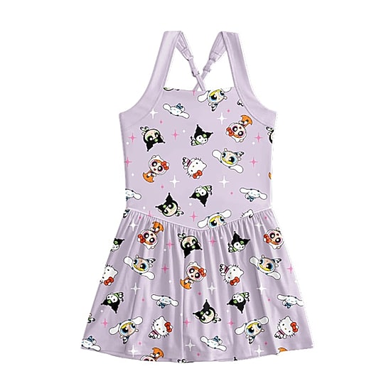 Little & Big Kid Girls Sleeveless Hello Kitty Powerpuff Girls A-Line Dress