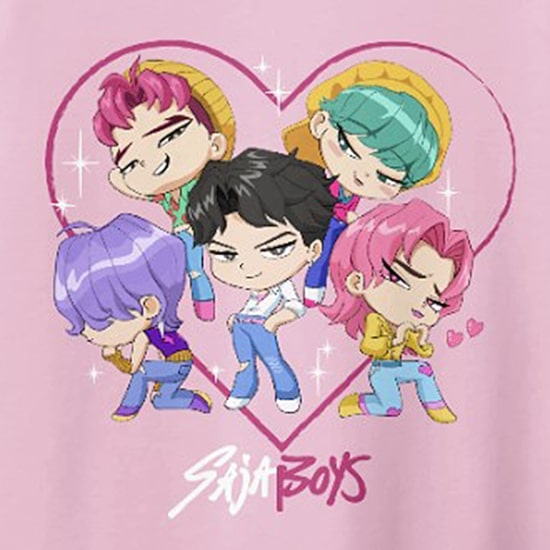 Saja Boys Big Kid Girls Round Neck Short Sleeve Regular Fit KPOP Demon Hunters Graphic T-Shirt