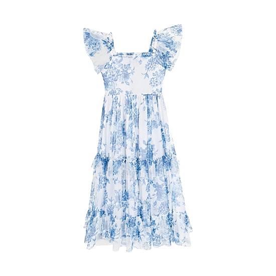 Rare Editions Big Kid Girls Flutter Short Sleeve Floral Maxi Dress