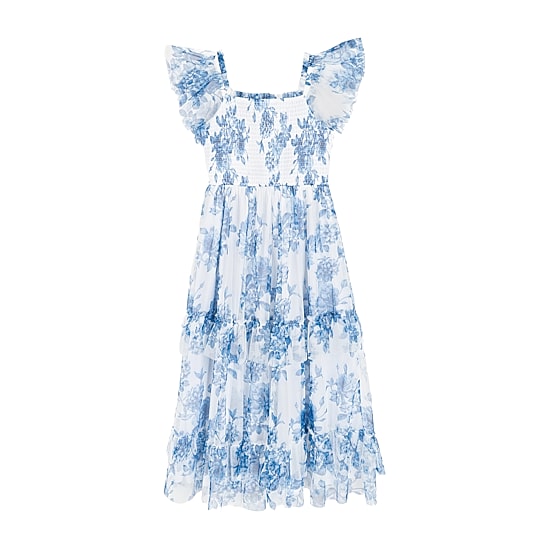 Rare Editions Big Kid Girls Flutter Short Sleeve Floral Maxi Dress
