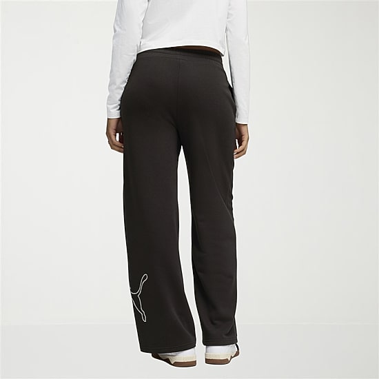 PUMA Womens Wide Leg High Rise Relaxed Fit Sweatpant