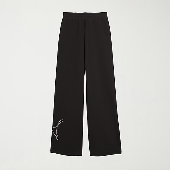 PUMA Womens Wide Leg High Rise Relaxed Fit Sweatpant