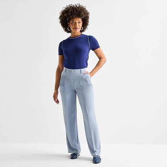 Worthington Womens Tall Straight High Rise Trouser