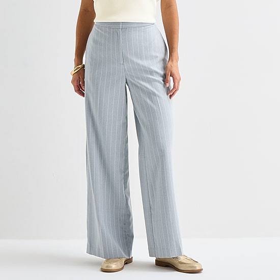 Worthington Womens Tall Wide Leg High Rise Pleated Pant