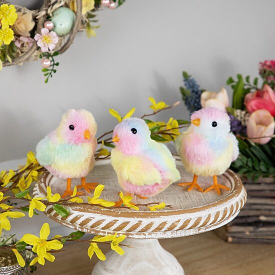 Northlight 4" Tie Dye Plush Chick Easter Figurine