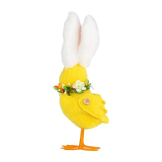 Northlight 10" Duckling With Rabbit Ears Floral Easter Figurine