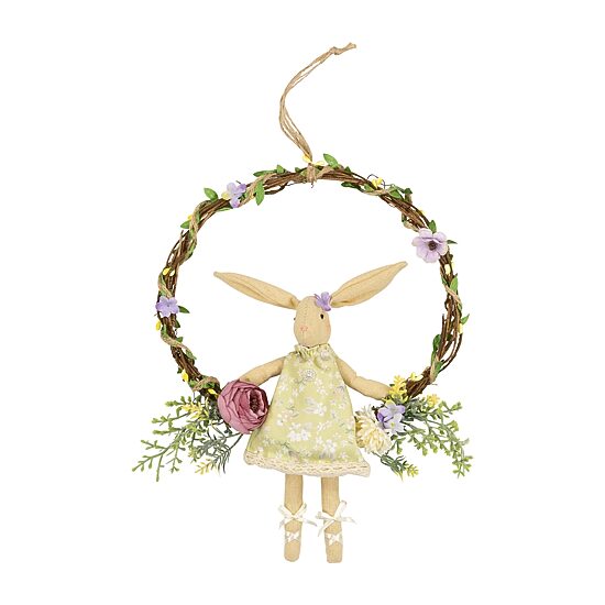 Northlight 10" Girl Bunny Artificial Floral Wreath