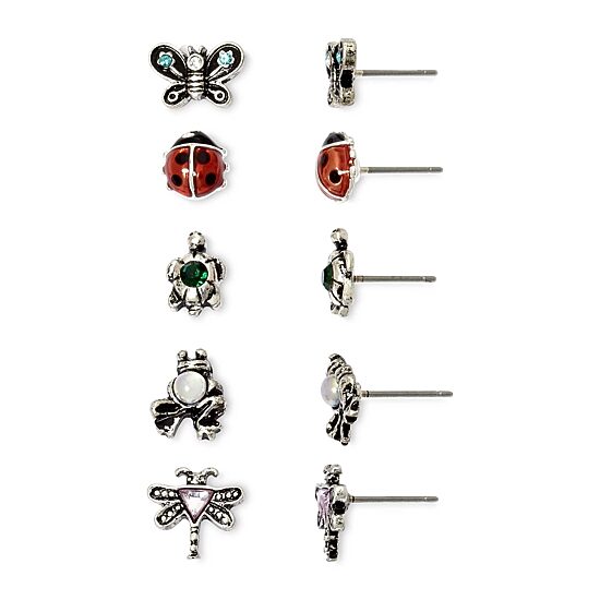 Mixit Womens Butterfly Hypoallergenic 5 Pair Earring Set