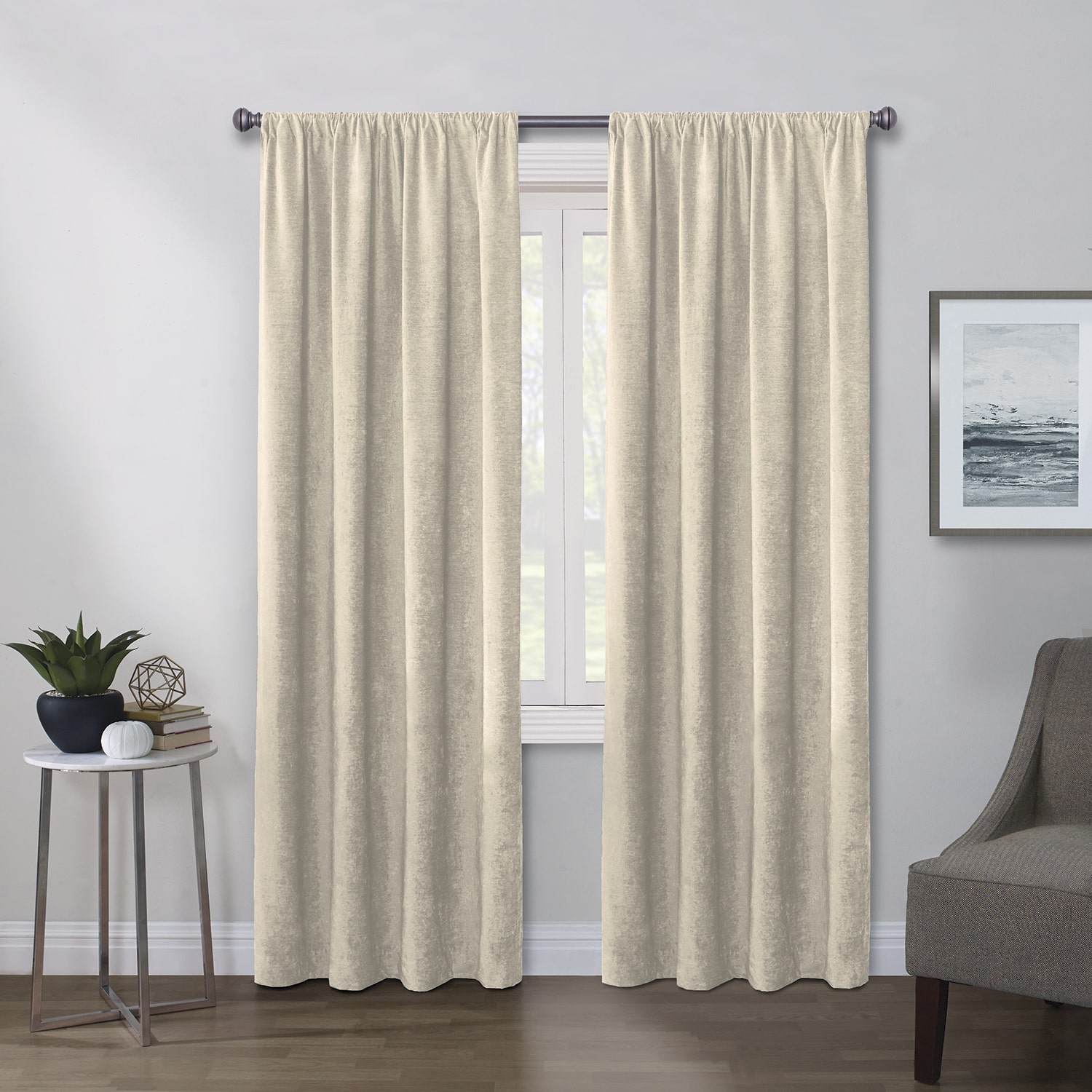 Regal Home Chenille Rod Pocket Light-Filtering Single Curtain Panel