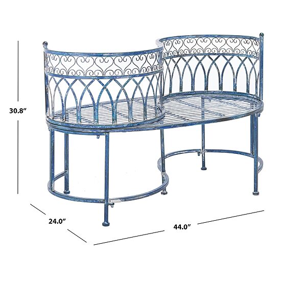 Lara Scroll Iron Kissing Bench