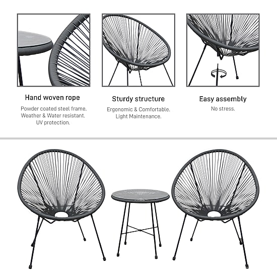 Sassio Outdoor And Patio Collection 3-pc. Conversation Set Weather Resistant