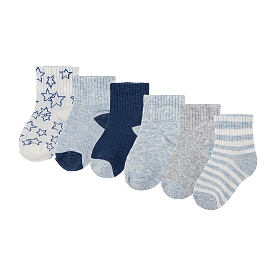 Huggies Baby Boys Multi-Pack 6 Pair Quarter Ankle Socks