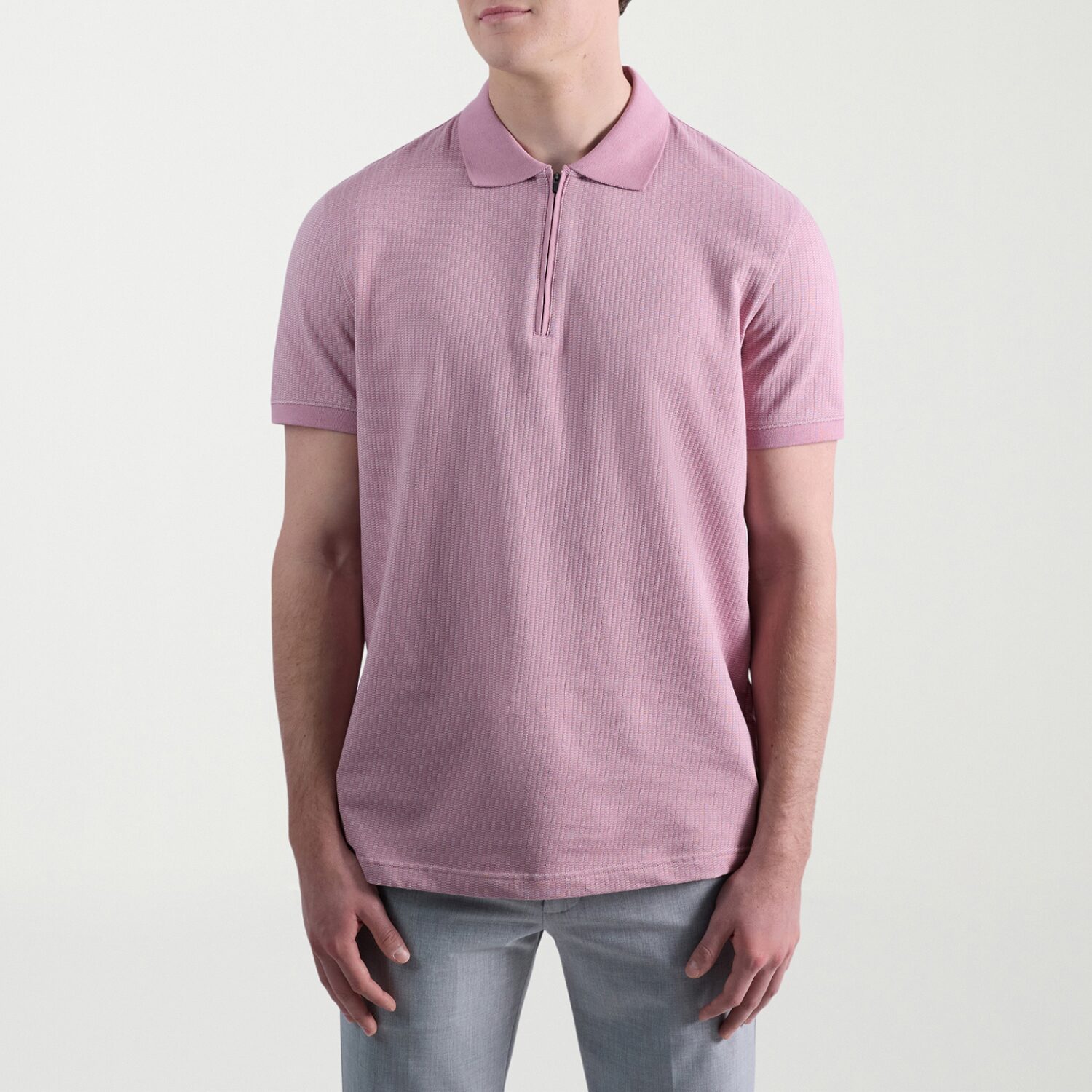 Haggar Premium Comfort Houndstooth Mens Regular Fit Short Sleeve Polo Shirt