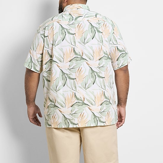 Van Heusen Weekend Mens Short Sleeve Moisture Wicking Quick Dry Big and Tall Camp Shirt