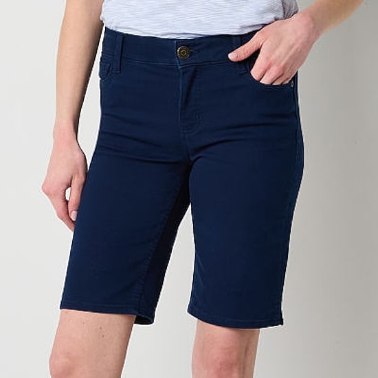 Liz Claiborne Sara Womens 11" Mid Rise Tall Bermuda Short