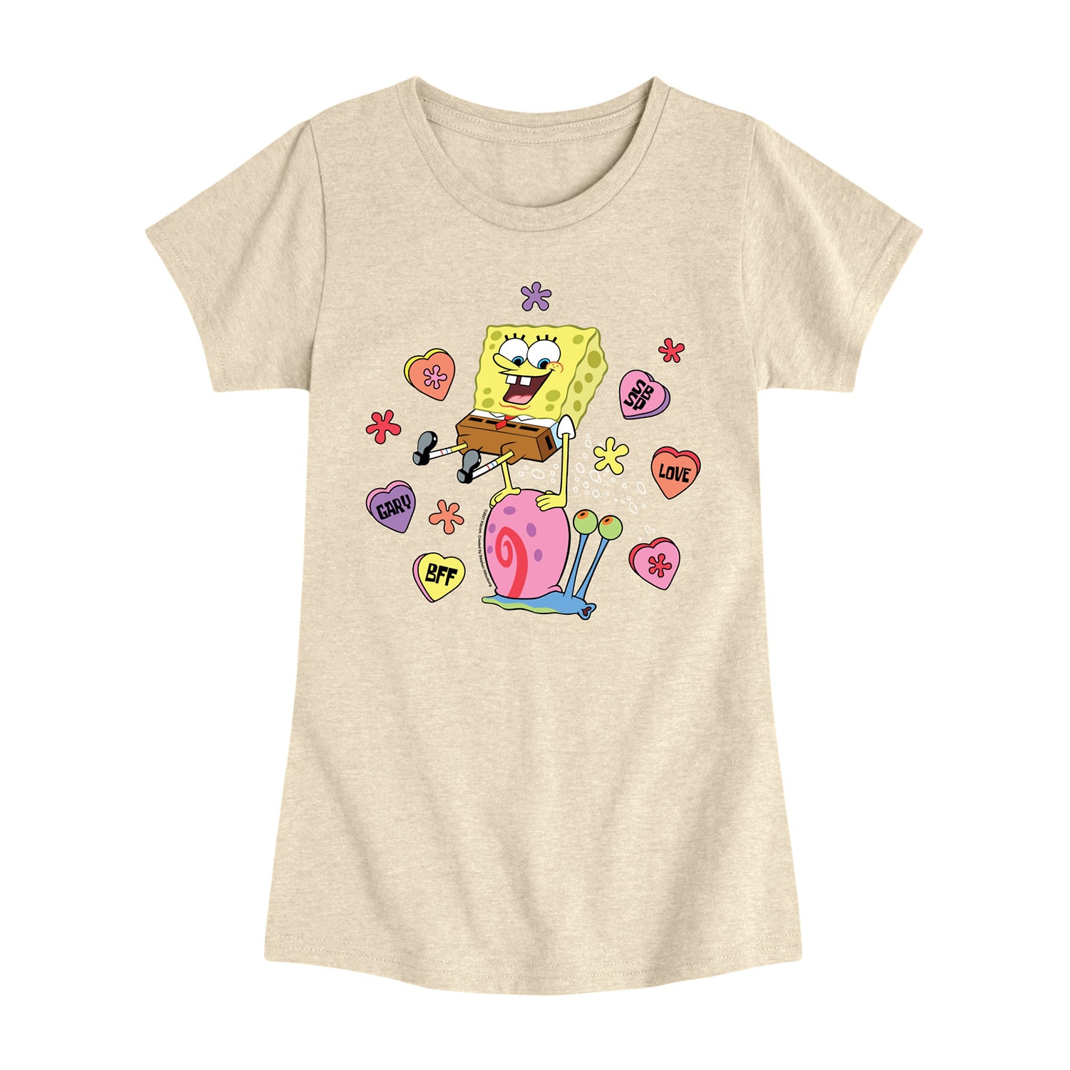 Big Kid Girls Round Neck Short Sleeve Regular Fit Spongebob Graphic T-Shirt
