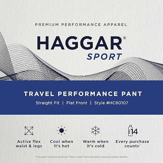 Haggar Sport Mens Athletic Fit Flat Front Pant