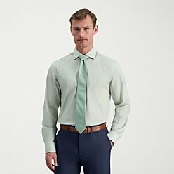 green dress shirt with tie Hisdern Wrinkle-resistant Green Army Dress Shirt and Paisley Tie 4XL