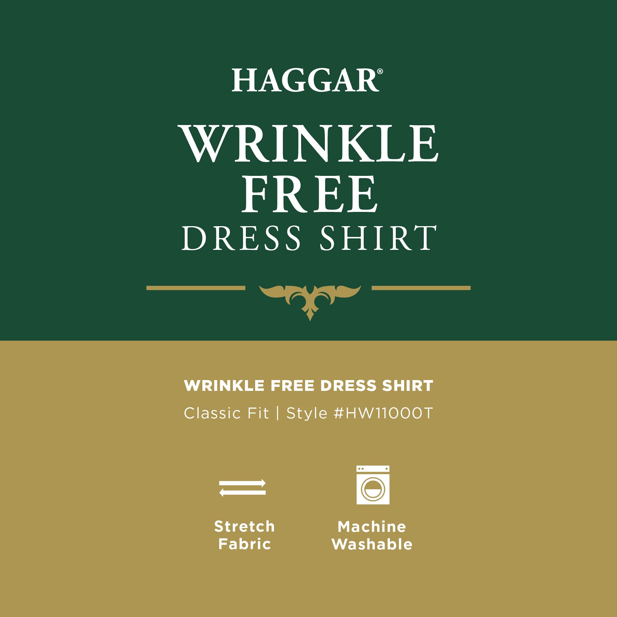 Haggar Big and Tall Mens Classic Fit Wrinkle Free Long Sleeve Dress Shirt