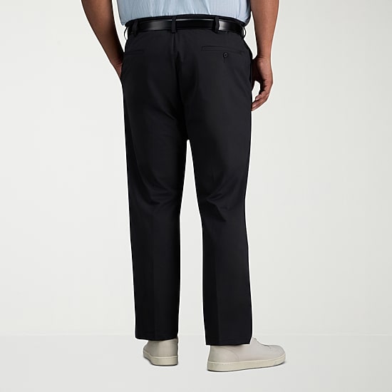 Haggar Sport Travel Performance Mens Straight Fit Big and Tall Flat Front Pant