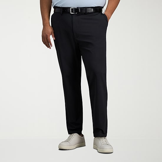 Haggar Sport Travel Performance Mens Straight Fit Big and Tall Flat Front Pant
