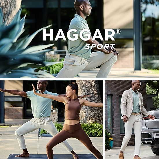 Haggar Sport Travel Performance Mens Straight Fit Big and Tall Flat Front Pant