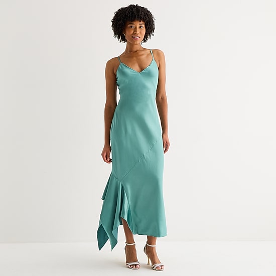 Emerald Sundae Womens Juniors Sleeveless Slip Dress