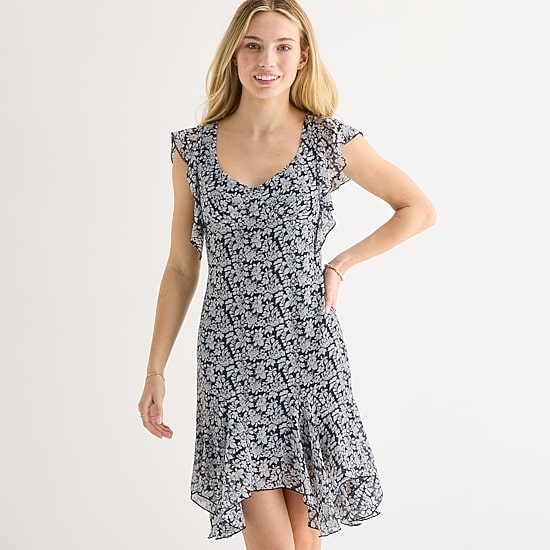 Emerald Sundae Womens Juniors Sweetheart Neck Short Sleeve Babydoll Dress