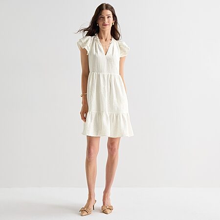 short sleeveless babydoll dress Embroidered Cotton Square-Neck Mini Bab Beverly and Beck Naomi Lace