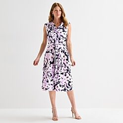 evan picone purple dress Evan Picone | Dresses | Evan Picone Purple Aline Faux Wrap Dress