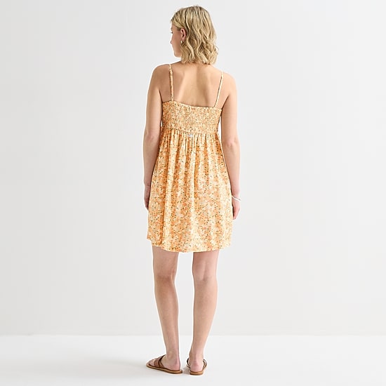 Hurley Womens Juniors Straight Neck Sleeveless Sundress