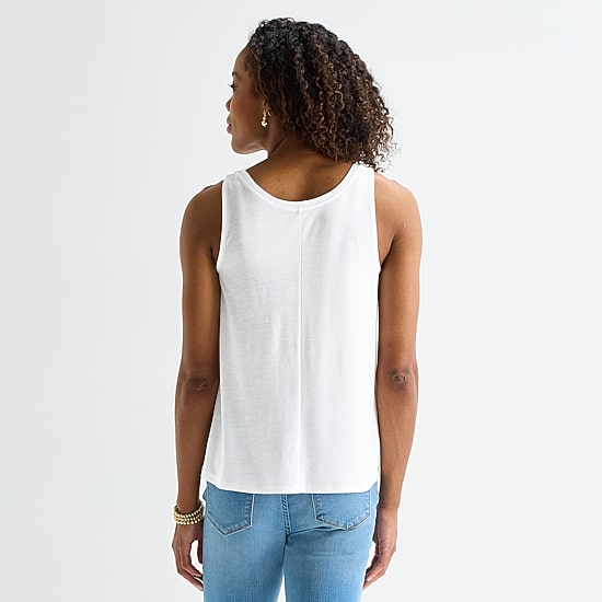 St. John's Bay Womens Round Neck Sleeveless Tank Top